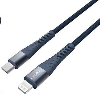 4smarts odolný MFi kabel PremiumCord 20W USB-C/Lightning, délka 3 m, modrá