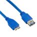4World Kabel USB 3.0 AF- Micro BM 3.0m| modrý