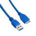 4World Kabel USB 3.0 AM- Micro BM 3.0m| modrý