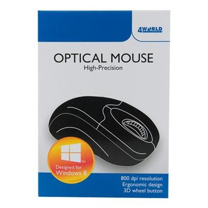4World Myš optická BASIC3, USB, 800dpi, černá