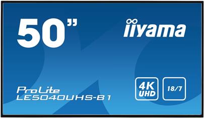 50" iiyama LE5040UHS-B1 - AMVA3,4K UHD,8ms,350cd/m2, 4000:1,16:9,VGA,HDMI,DVI,USB,RS232,RJ45,repro.