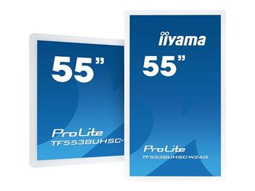 55" iiyama TF5538UHSC-W2AG: IPS, 4K, capacitive, 15P, 500cd/m2, VGA, HDMI, DP, DVI, 24/7, bílý