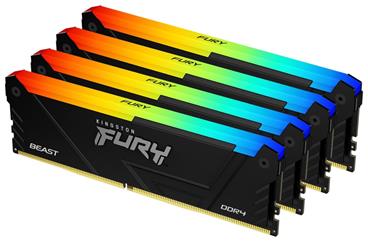 64GB DDR4-2666MHz CL16 x8 FURY Beast RGB, 4x16GB
