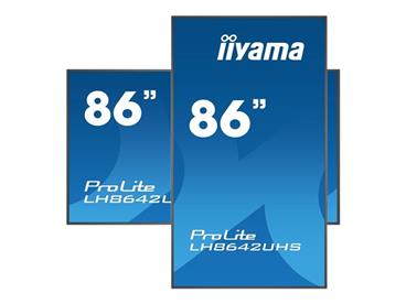 86" iiyama LH8642UHS-B1: IPS, 4K, 500cd/m2, 18/7, VGA, DVI, HDMI, DP, RS-232c, RJ45, IR, Android,
