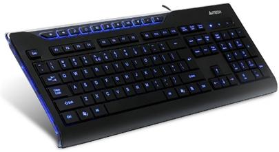 A4tech multimediální klávesnice KD-800L modře podsvícená, CZ/US, USB