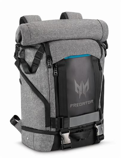 Acer PREDATOR GAMING ROLLTOP BACKPACK FOR 15" NBs GRAY n TEAL BLUE (RETAIL PACK)