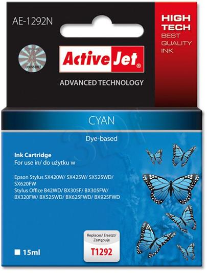 ActiveJet ink cartr. Eps T1292 Cyan SX525/BX320/BX625 100% NEW AE-1292