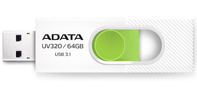 ADATA flash disk 64GB  UV320 USB 3.1 bílo-zelený
