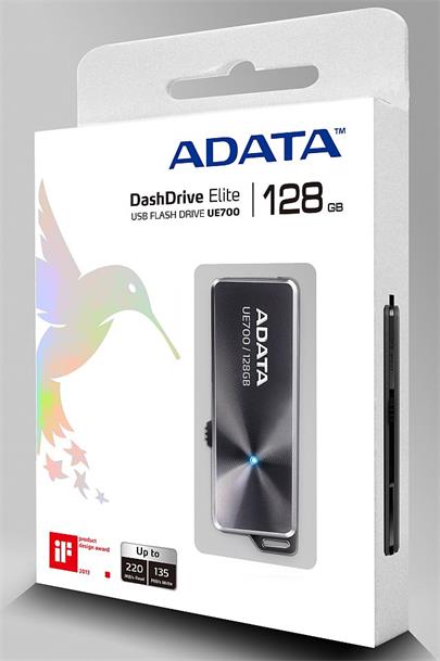 ADATA UE700 Flash 128GB, USB 3.0, Black aluminium