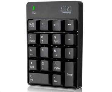 ADESSO numerická klávesnice WKB-6010UB, bezdrátová, 18 kláves
