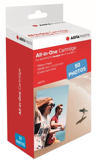 AGFA PHOTO AMC50 papír 5,4 x 8,6/ do sublimační tiskárny/ Mini P/ Mini S/ 50ks / Včetně inkoustu