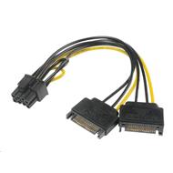 AKASA Adaptér napájecí na 6+2pin PCIe (2xSATA male power to a 6+2pin PCIe female connector)