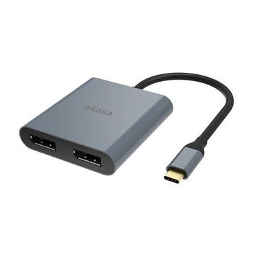 AKASA - adaptér USB Type-C na 2 x DP, 4K
