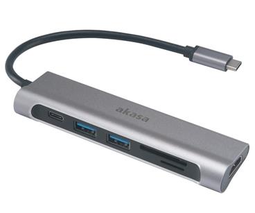 AKASA dokovací stanice 6v1 USB 3.1 Type-C / 1x USB 3.1 Type-C / 2x USB 3.1 Type-A / 1x HDMI / 1x SD / 1x microSD /