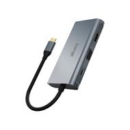 AKASA dokovací stanice 9v1 USB 3.1 Type-C /  1x USB 3.1 Type-C / 3x USB Type-A / 1x HDMI / 1x SD / 1x GLAN / 1x D-Sub