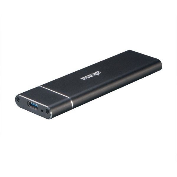 AKASA externí box pro M.2 SSD SATA II/III / AK-ENU3M2-02 / USB Type-C / hliníkový / černý