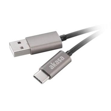 AKASA kabel USB2.0 Type-A to Type-C / 100cm / šedý