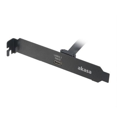 AKASA PCI bracket na USB 3.1 Gen2 Type-C / AK-CBUB37-50BK / černý / 50 cm