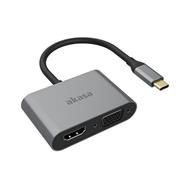 AKASA redukce USB Type-C 2v1 / AK-CBCA23-18BK / 1x HDMI / 1x D-Sub / 18cm