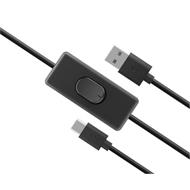 AKASA - USB 2.0 typ A na typ C kabel se switchem