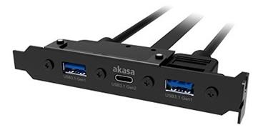 AKASA - USB 3.1 gen 2 typ C a 2xTyp A 3.0 záslepka