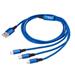 Akyga kabel USB 3.0 A/USB Micro B/USB type C Lightning 1.2m/černá