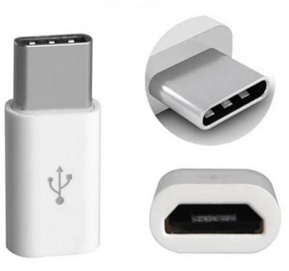 Aligator adaptér micro USB --> USB C pro nabíječky a datové kabely, bílá