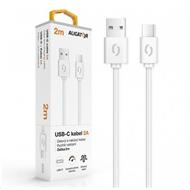 Aligator datový a nabíjecí kabel, konektor USB-C, 2A, 2m, bílá