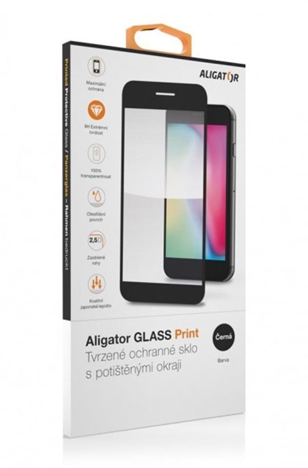 Aligator ochranné tvrzené sklo GLASS PRINT, Samsung Galaxy A14 4G/5G, černá, celoplošné lepení