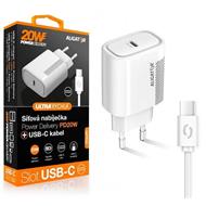 Aligator POWER DELIVERY 20W, USB-C, bílá, USB-C/USB-C kabel