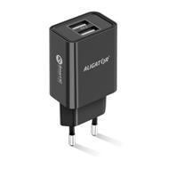 Aligator síťová nabíječka, 2x USB, smart IC, 2,4 A, černá