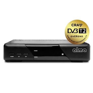 ALMA DVB-T/T2 přijímač 2820/ Full HD/ H.265/HEVC/ CRA ověřeno/ PVR/ EPG/ HDMI/ USB/ SCART/ černý