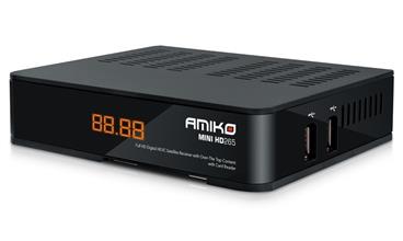 AMIKO DVB-S2 přijímač Mini HD265/ Full HD/ UNI čtečka/ H.265/HEVC/ CX/ IR/ EPG/ TimeShift/ HDMI/ 2x USB/ LAN/ černý