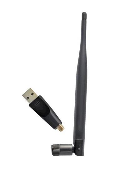 AMIKO USB bezdrátový adaptér WLN-880/ Wi-Fi standard 2,4 GHz 802.11 n/g/b/ včetně antény/ černý