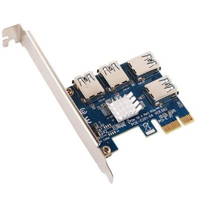 ANPIX adaptér z PCI-E 1x na 4 porty pro RISER karty s konektorem USB (pro těžbu kryptoměny, nefunguje jako USB)