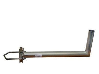 Anténní držák na stožár "L", délka 50 cm, výška 20 cm, d=42mm s vinklem + rozteč děr pro 1 třmen 100 mm