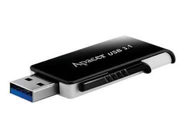Apacer USB flash disk, USB 3.0, 128GB, AH350, černý, AP128GAH350B-1, USB A, s výsuvným konektorem