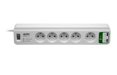 APC Essential SurgeArrest 5 outlets with 5V, 2.4A 2 port USB Charger 230V France