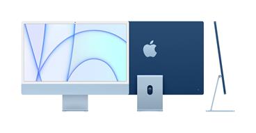 Apple 24-inch iMac with Retina 4.5K display: M1 chip with 8-core CPU and 7-core GPU, 256GB - Blue