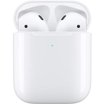 Apple AirPods bezdrátová sluchátka s bezdrátově nabíjecím pouzdrem (2019) bílá