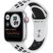 Apple Watch Nike SE 40mm Cellular stříbrný hliník s platinovým/černým sportovním řemínkem