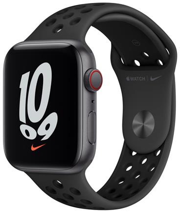 Apple Watch Nike SE Cellular 44mm vesmírně šedé s černým sportovním řemínkem