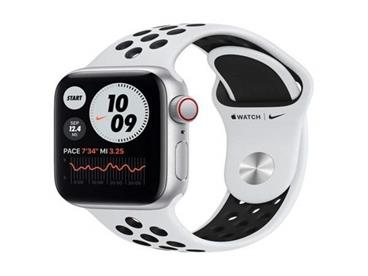 Apple Watch Nike Series 6 40mm Cellular stříbrný hliník s platinovým/černým sportovním řemínkem