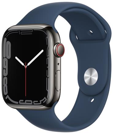 Apple Watch S7 Cell, 45mm Graphite/Steel Case/A.Blue SB