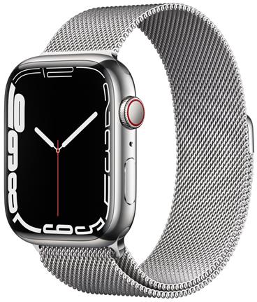 Apple Watch S7 Cell, 45mm Silver/Steel/Silver Mil.Loop