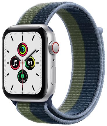Apple Watch SE Cell, 44mm Silver/A.Blue/Mo.Green S.Loop