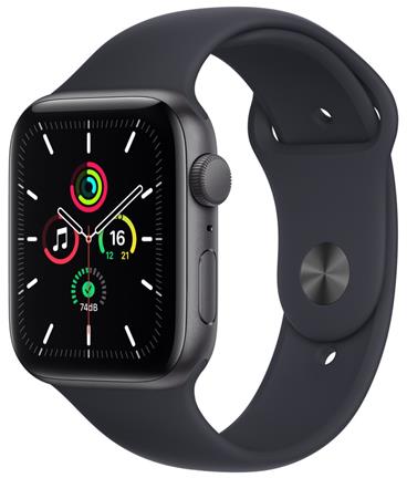 APPLE Watch SE GPS, 44mm Space Grey Alum. Case with Midnight Sport Band - Regular