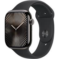 Apple Watch Series 10 Cellular 42mm Břidlicově šedý titan s černým sportovním řemínkem M/L