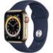 Apple Watch Series 6 40mm Cellular zlatá ocel s námořnicky tmavomodrým sportovním řemínkem
