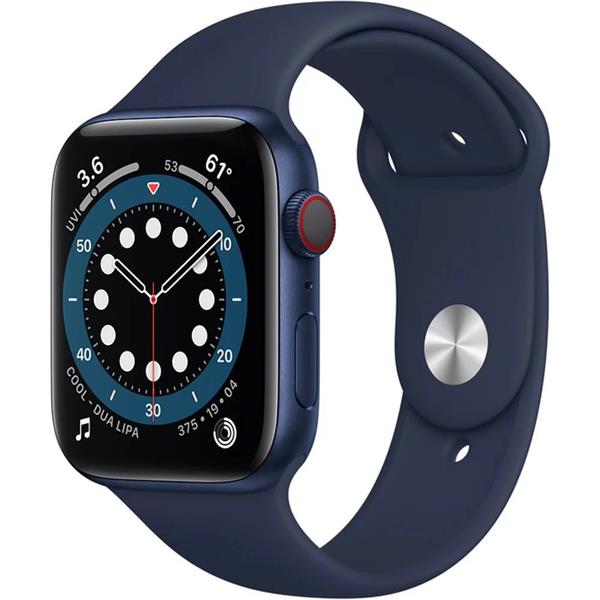 Apple Watch Series 6 44mm Cellular modrý hliník s námořnicky tmavomodrým sportovním řemínkem